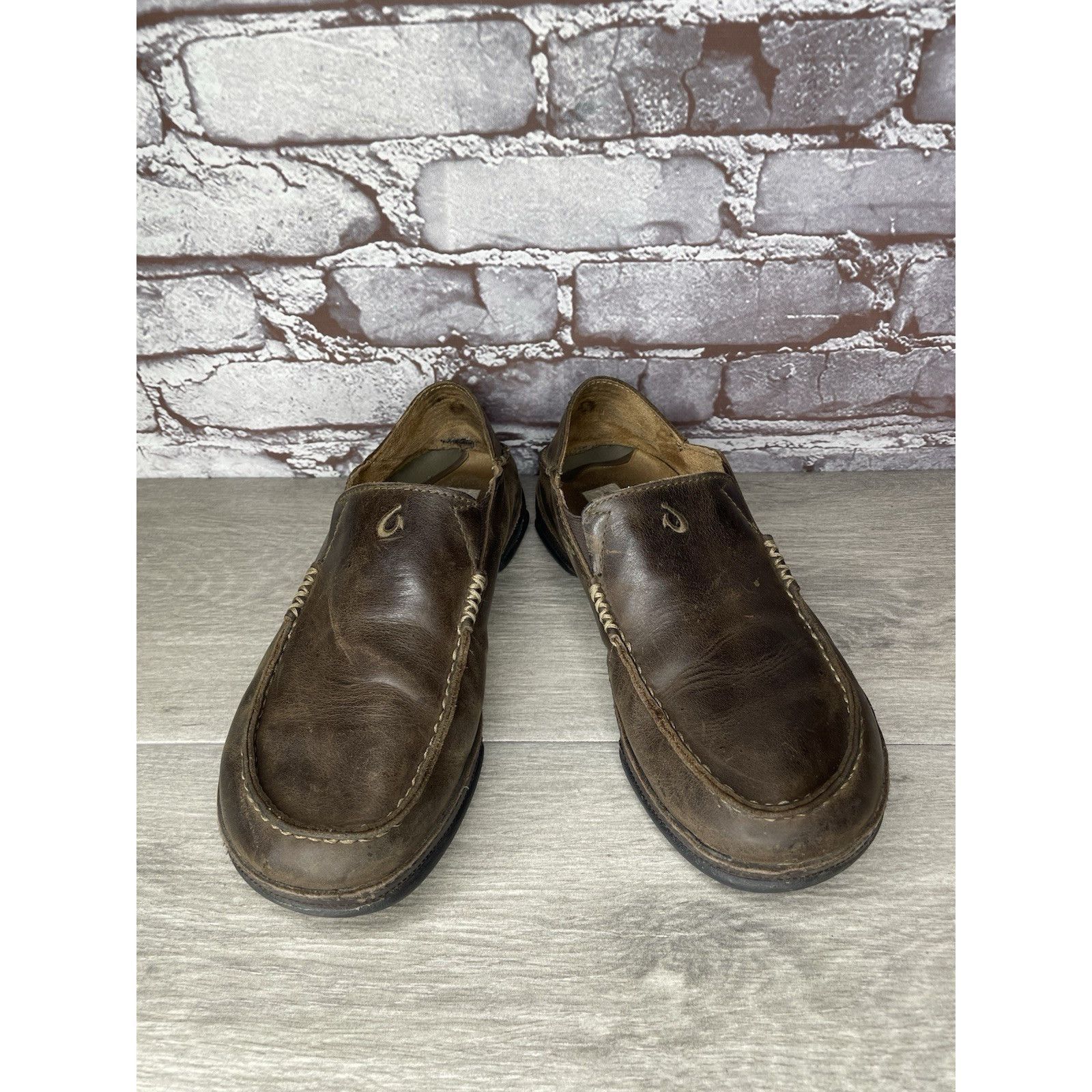 Olukai OluKai Moloa Brown Leather Slip On Beach Loafers Casual Shoe Size US 8 / EU 41 - 16 Thumbnail