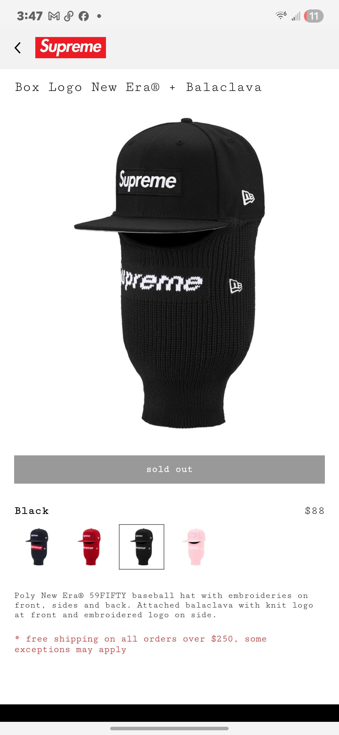 Supreme Supreme Box Logo New Era + Balaclava Size ONE SIZE - 4 Thumbnail