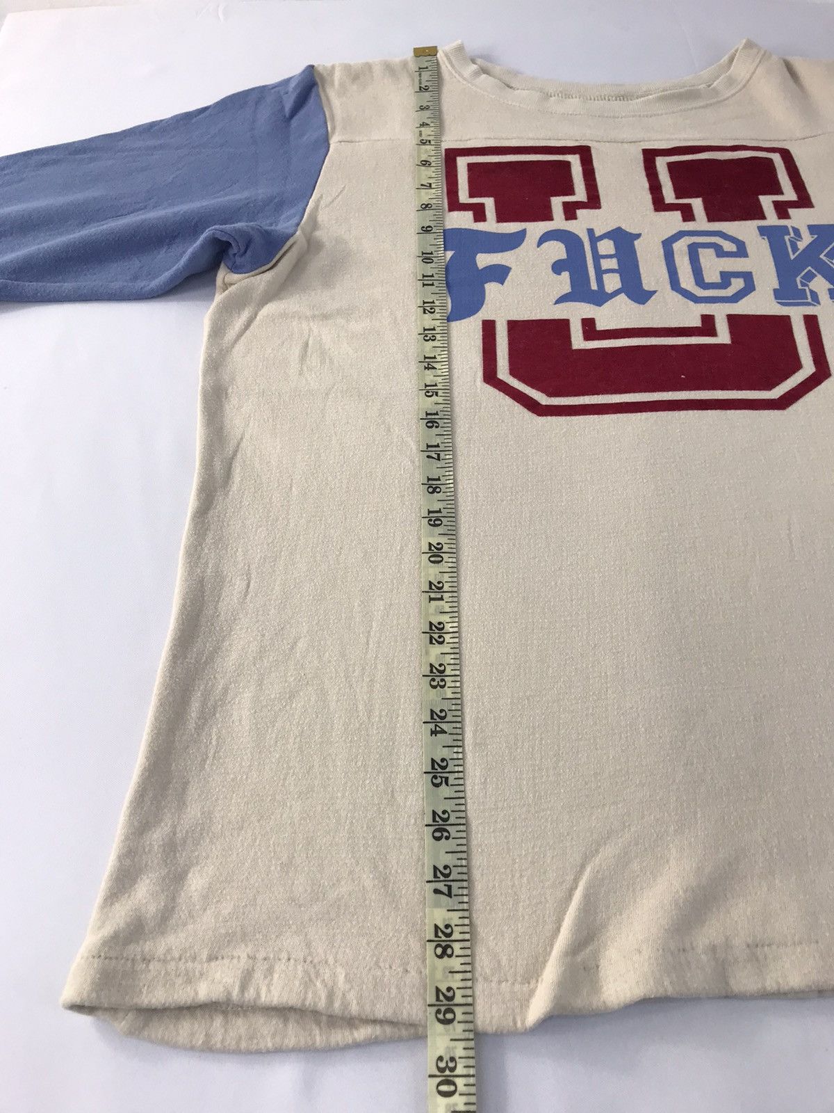 Japanese Brand Vote Fvck U New Clothes Raglan 3 Quater Printed Tee Size US XL / EU 56 / 4 - 10 Thumbnail