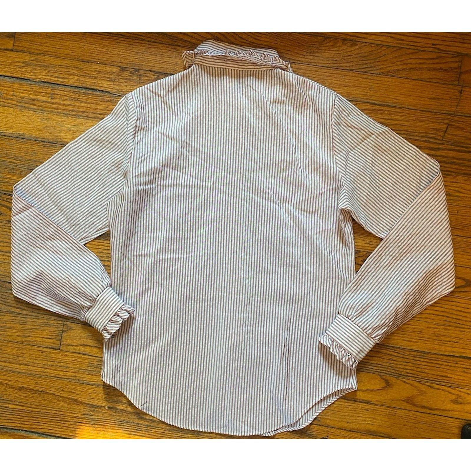 Sears VTG Sears Ruffle Top Women’s Junior 7 Button Shirt Burgundy Size S / US 4 / IT 40 - 4 Thumbnail