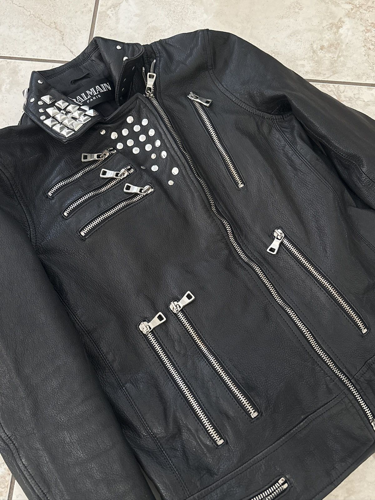 Balmain SS11 Balmain Studded Chain Leather Biker Jacket Decarnin Era Size US XS / EU 42 / 0 - 6 Thumbnail