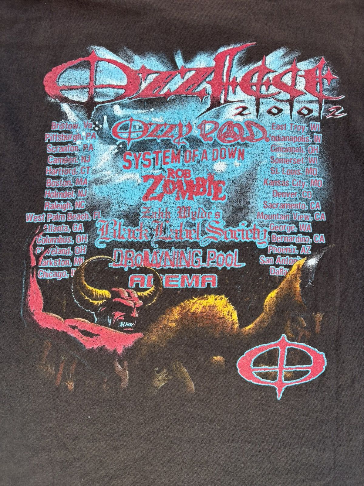 Band Tees Vintage Faded 2000s Ozzfest Cut Off Shirt Size US XL / EU 56 / 4 - 4 Thumbnail