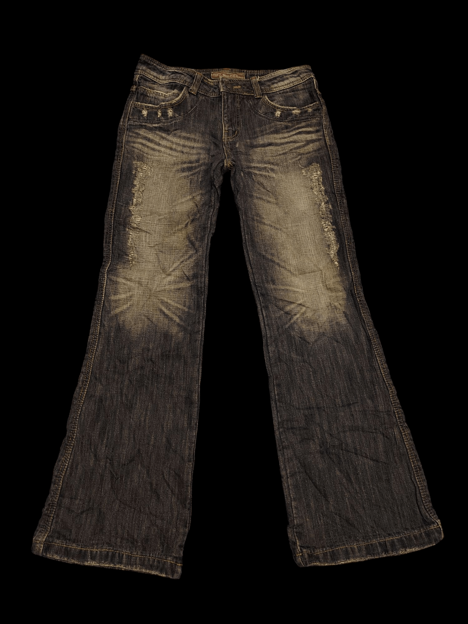 If Six Was Nine Japan I2N Bootcut Jeans Distressed Double Layer Flared Jeans Size US 30 / EU 46 - 2 Thumbnail
