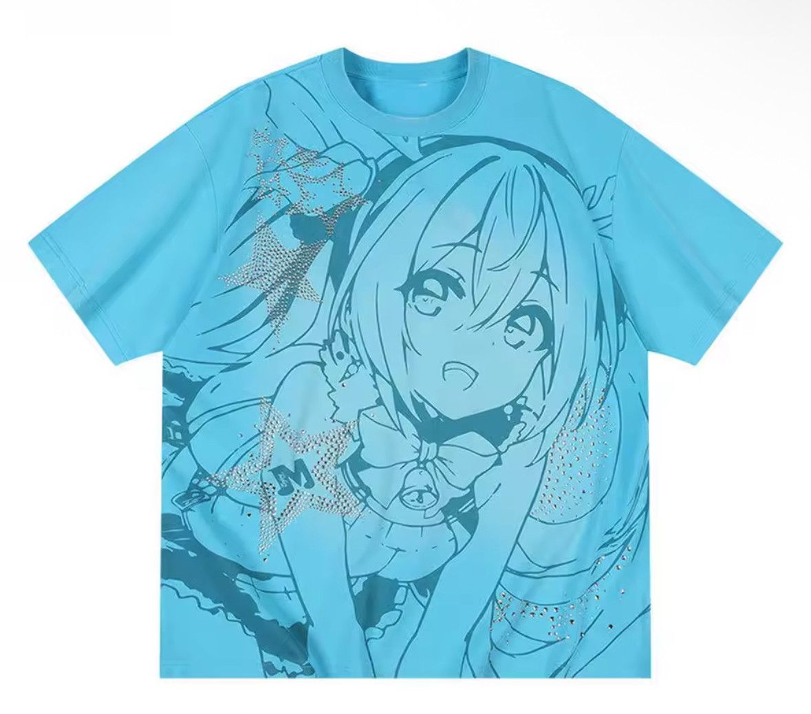 Japanese Brand Classic Y2K Anime Miku Blink Diamond Trendy Blue T-Shirt Size US XXL / EU 58 / 5 - 1 Thumbnail