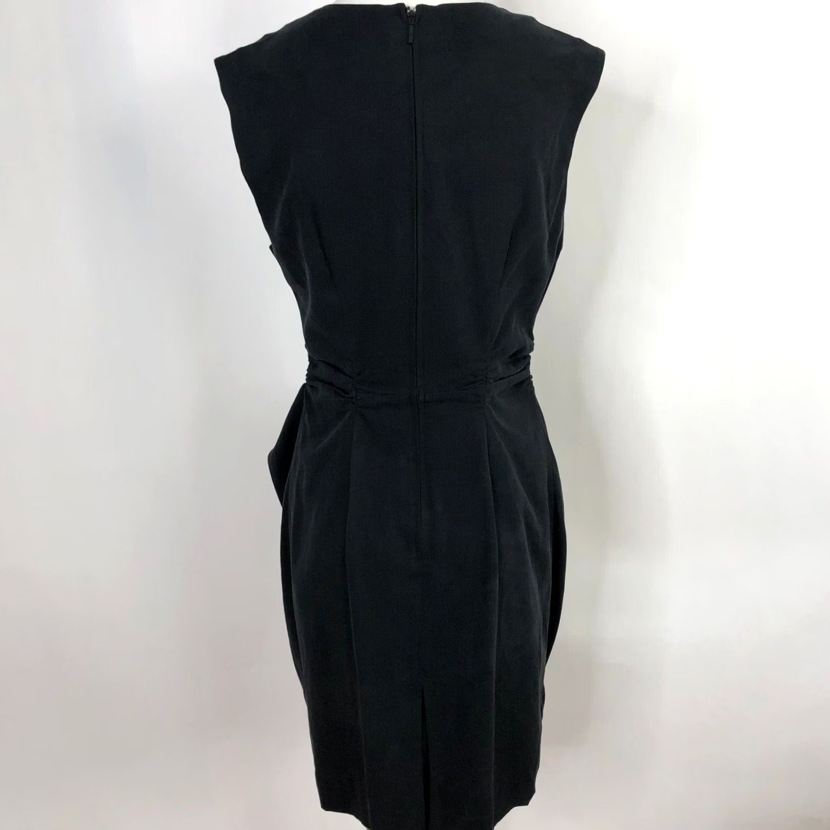 Vetements Moulinette Soeurs Vetements Dress Midi Silk Blend Women’s 8 Sheath Round Neck Sleeveless Black Size M / US 6-8 / IT 42-44 - 4 Thumbnail