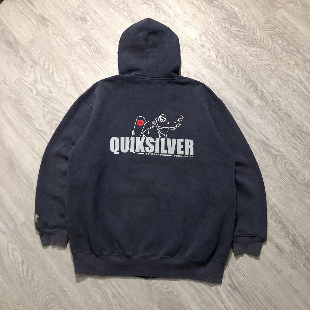 Quiksilver 2000s Quiksilver Boardriding Big Logo Ziphoodie Navy Size US XL / EU 56 / 4 - 1 Thumbnail