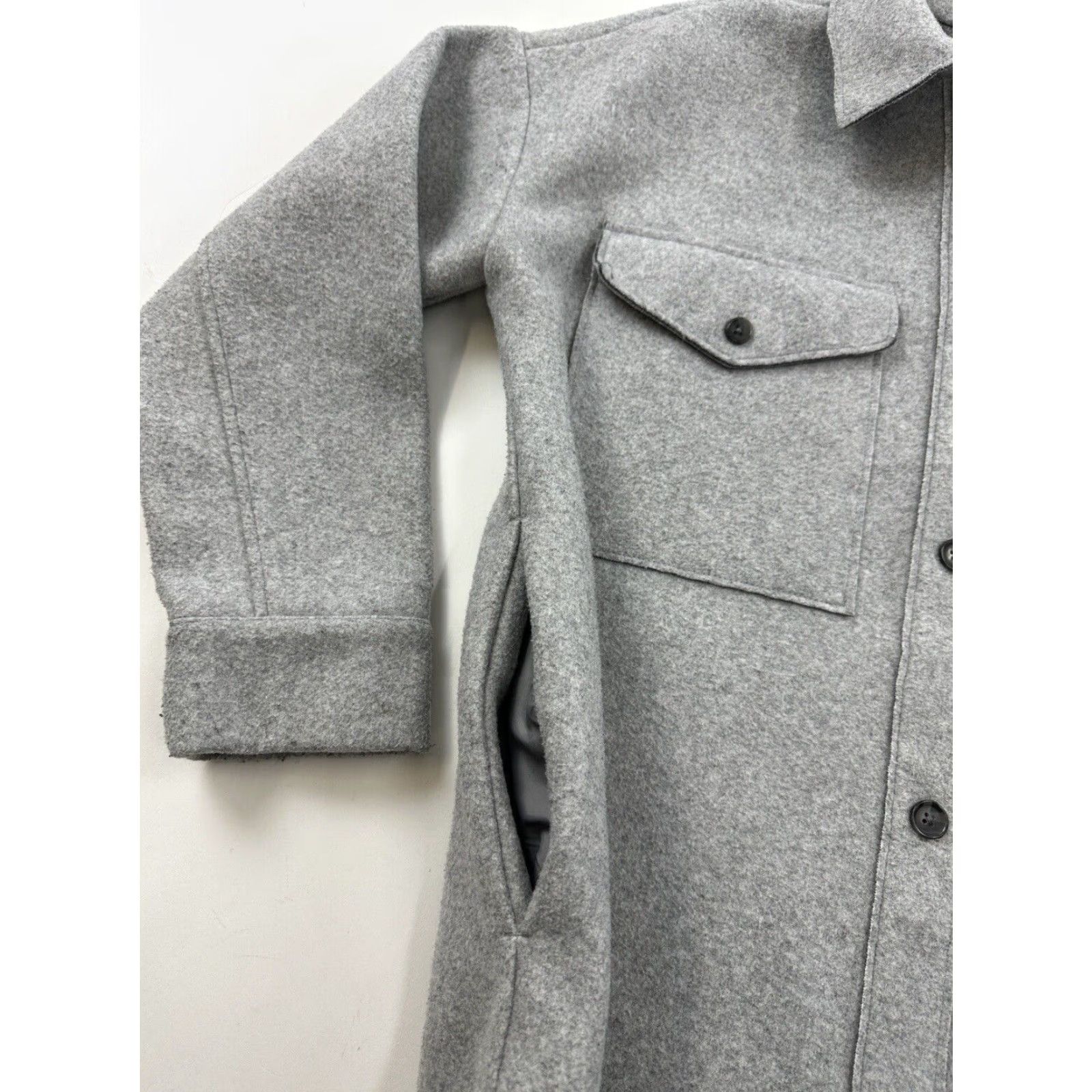 Banana Republic VINTAGE Banana Republic Jacket Womens Small Gray Button Up Coat Ladies Shacket Size S / US 4 / IT 40 - 3 Thumbnail