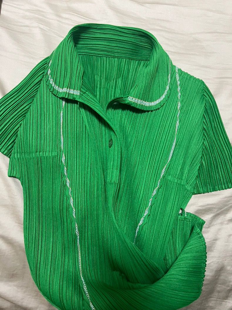 Issey Miyake issey miyake size:3 Green short-sleeved shirt 2505-Nextarr Size XXS / US 00 / IT 34 - 6 Thumbnail