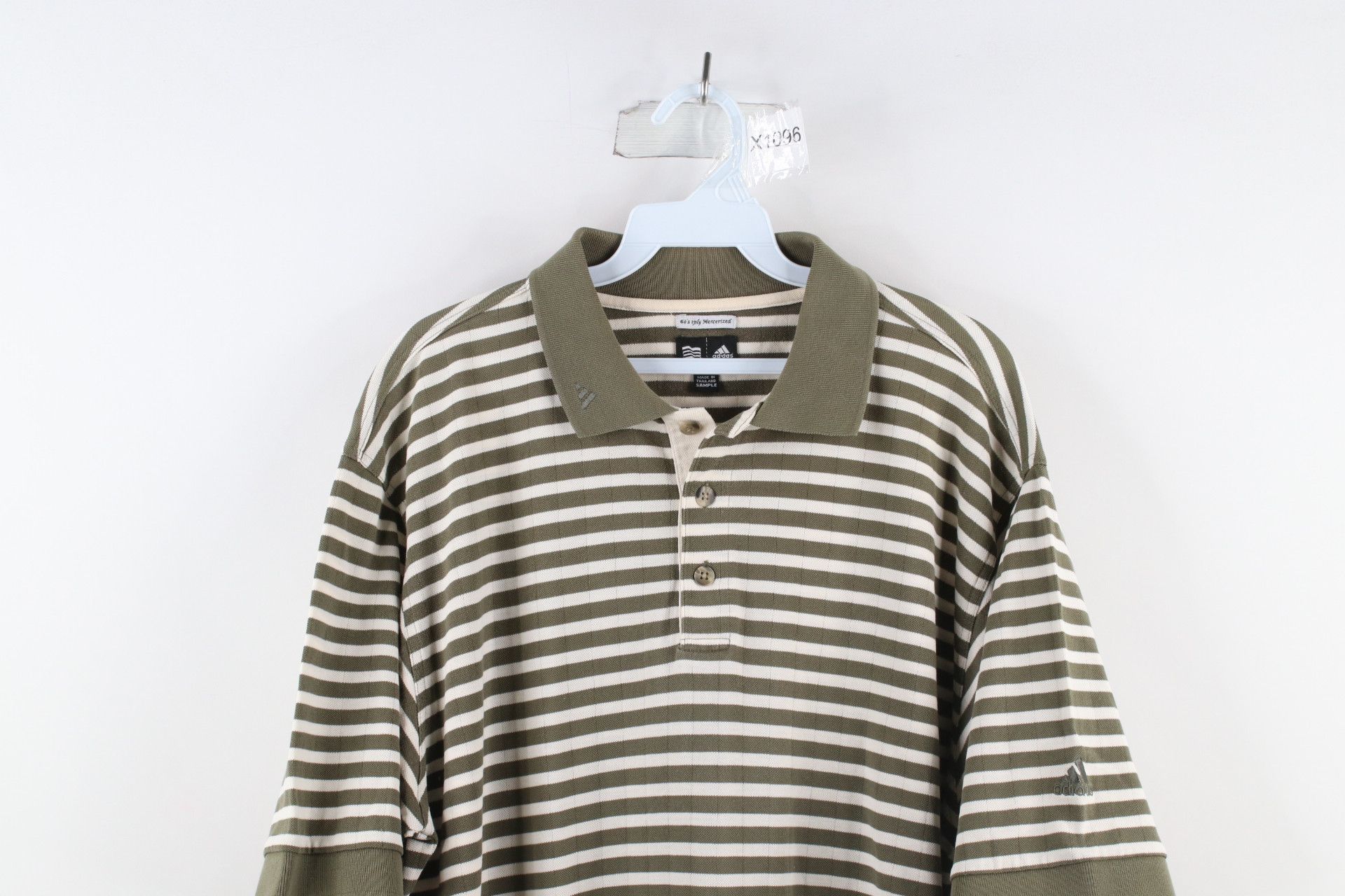 Vintage Vintage Adidas Golf Faded Striped Collared Polo Shirt Green Size US XL / EU 56 / 4 - 2 Thumbnail