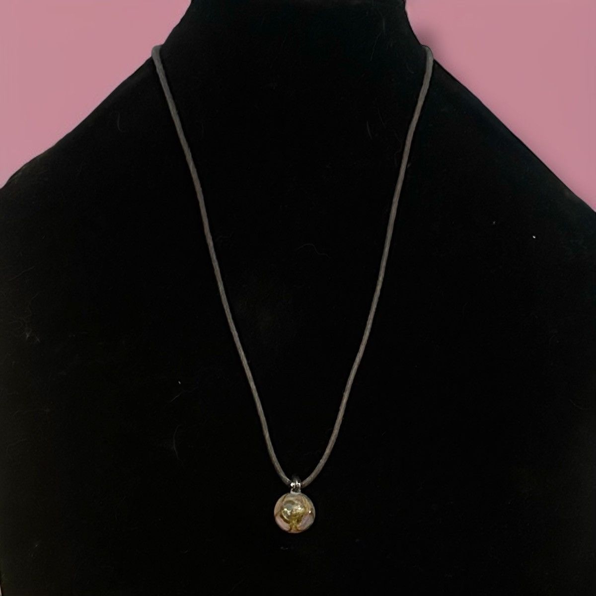 Vintage Vintage hand blown glass pendant cord necklace Size ONE SIZE - 1 Thumbnail