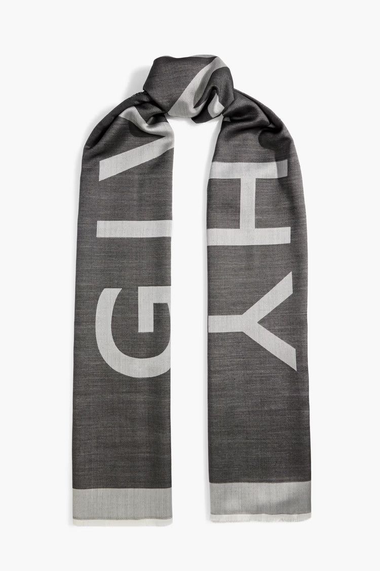 o1y0925 Size : OS / Logo Scarf in Gray/White