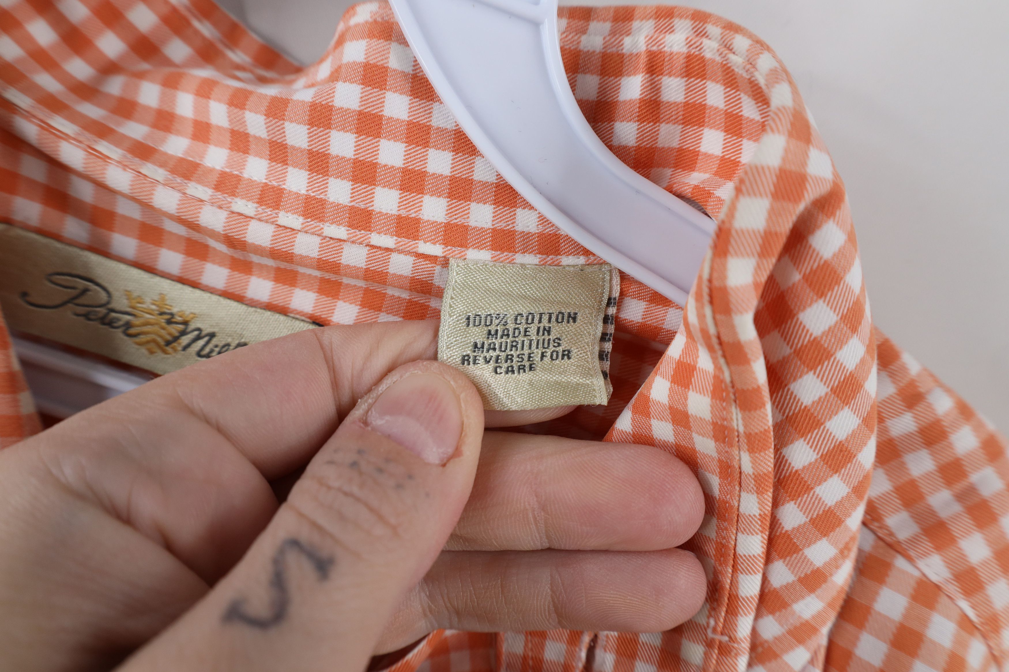 Peter Millar × Vintage Peter Millar Gingham Plaid Collared Button Down Shirt Cotton Size US M / EU 48-50 / 2 - 7 Thumbnail