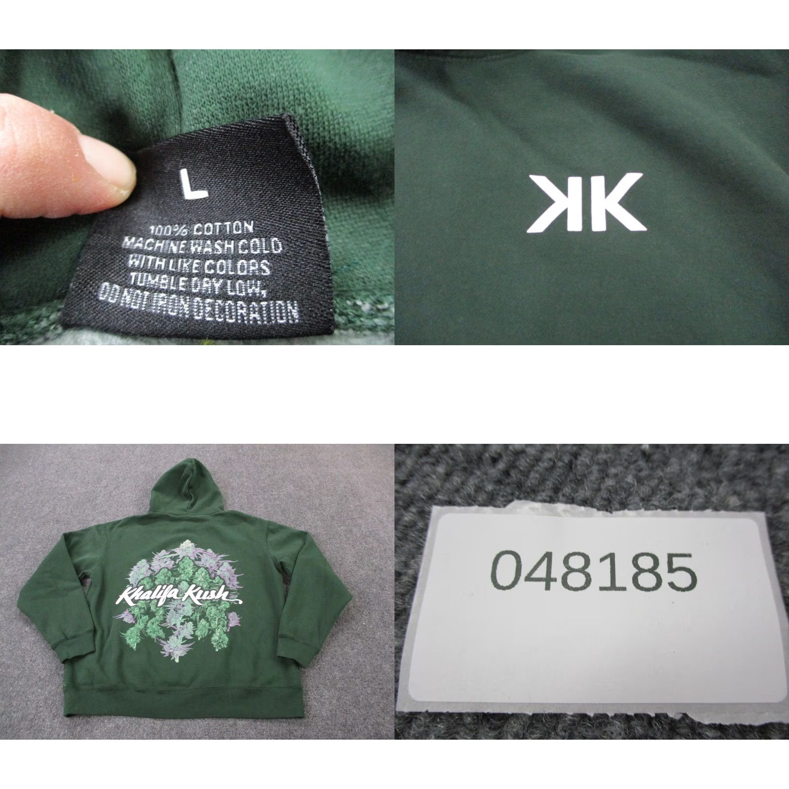 Vintage Khalifa Kush Hoodie Mens L Green Logo Pullover Hooded Sweatshirt Size US L / EU 52-54 / 3 - 8 Thumbnail