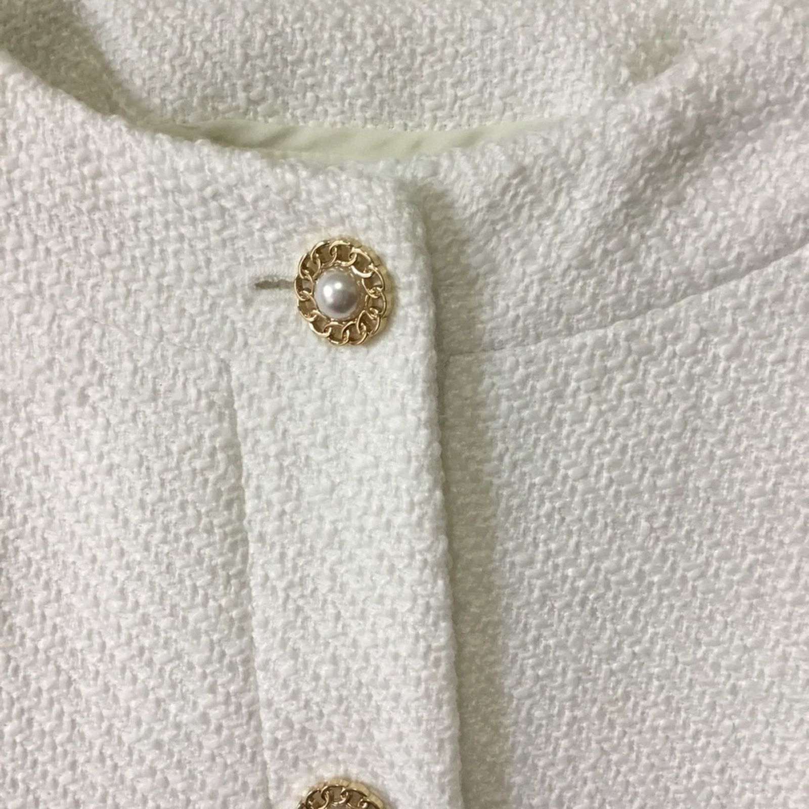 J.Crew J.Crew White Tweed Lady Jacket with Gold Buttons Size XL / US 12-14 / IT 48-50 - 3 Thumbnail