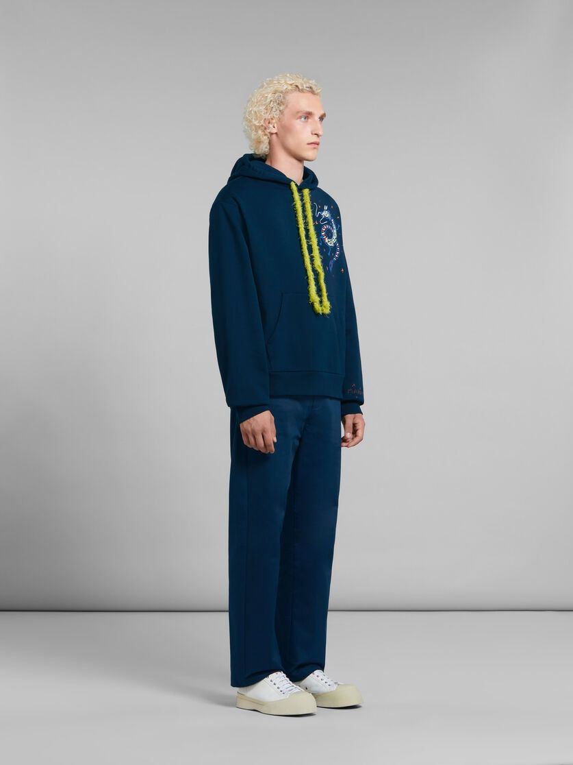 Marni o1w1db10125 Hoodie With Dragon Print in Blue Size US XL / EU 56 / 4 - 5 Thumbnail