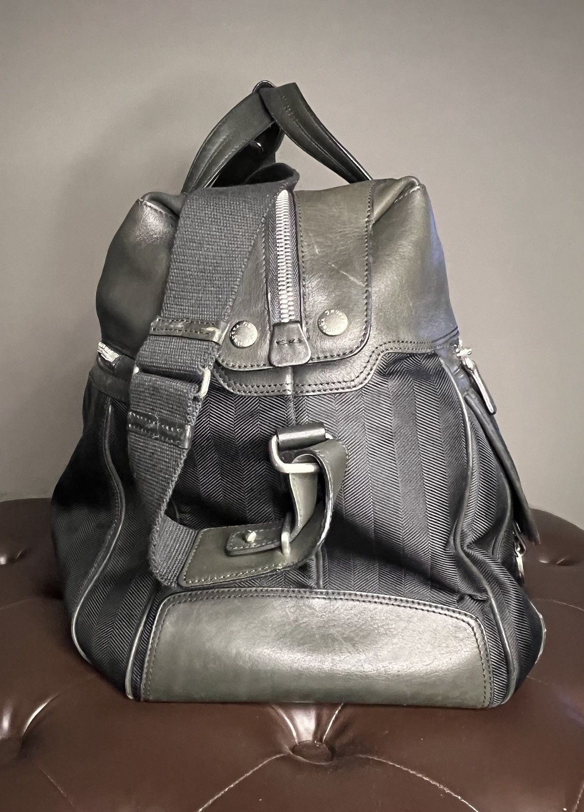 Ghurka Ghurka black leather carry on travel duffle bag Size ONE SIZE - 6 Thumbnail