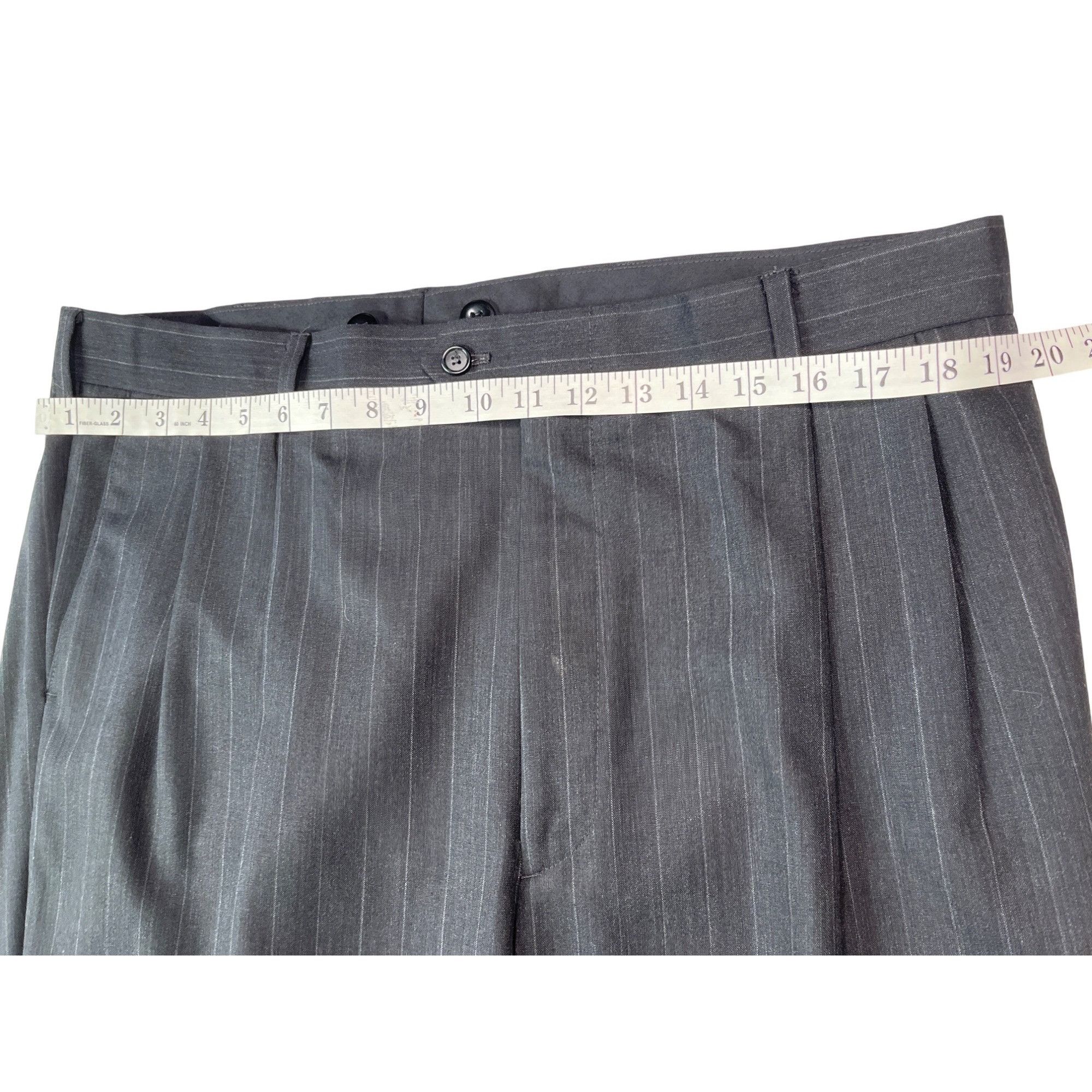 Other Mens Pinstripe Suit Jacket & Pants Set 2-Button Gray Classic Size 40L - 6 Thumbnail