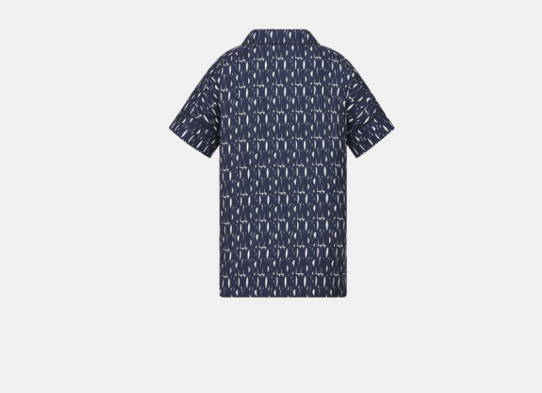 Dior o1w1db11225 451V88 Short-Sleeved Shirt in Navy Blue/White Size XS / US 0-2 / IT 36-38 - 2 Thumbnail