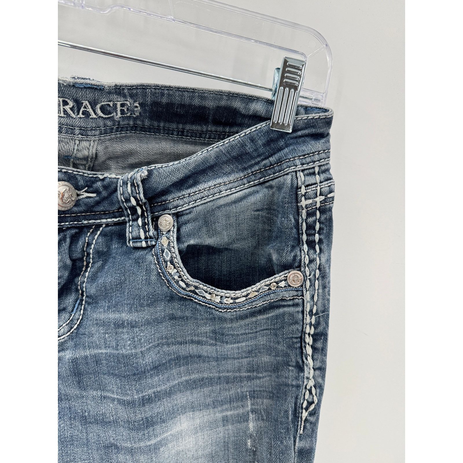 Grace in LA Grace in LA contrasting stitching bling pockets 29 bootcut Size 29" - 6 Thumbnail