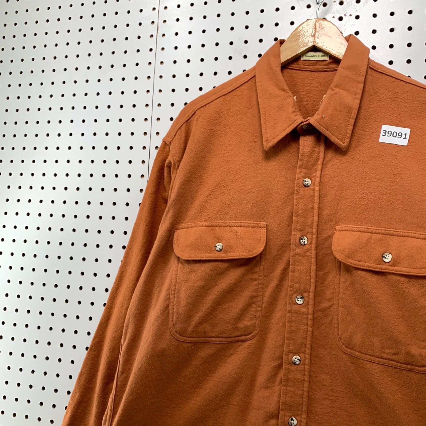 CLOT VINTAGE St John Chamois Cloth Button Shirt Mens XL Orange Pockets Size US XL / EU 56 / 4 - 6 Thumbnail