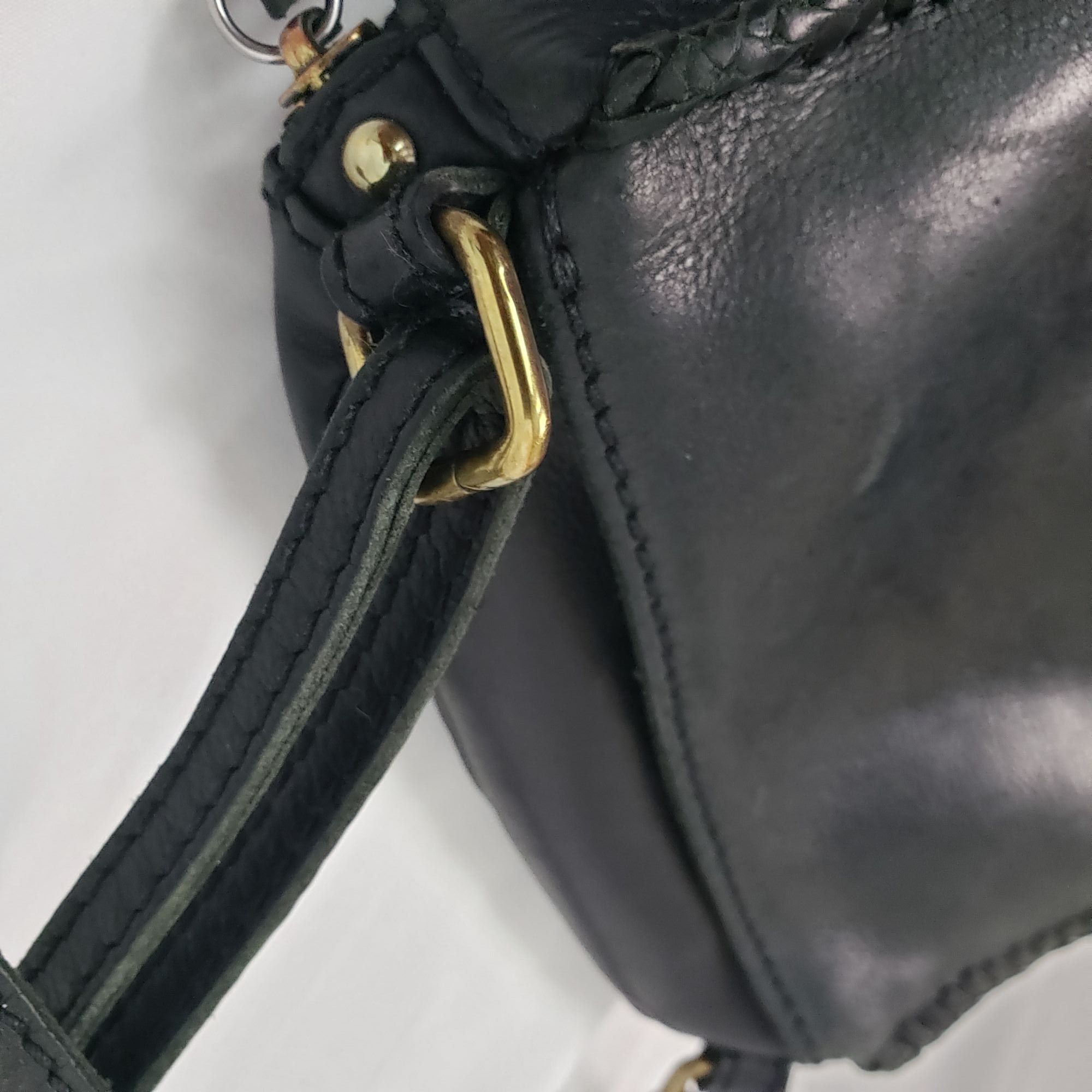 American Eagle Outfitters American Eagle Blk Italian Leather Mini Small Crossbody Bag Size ONE SIZE - 5 Thumbnail