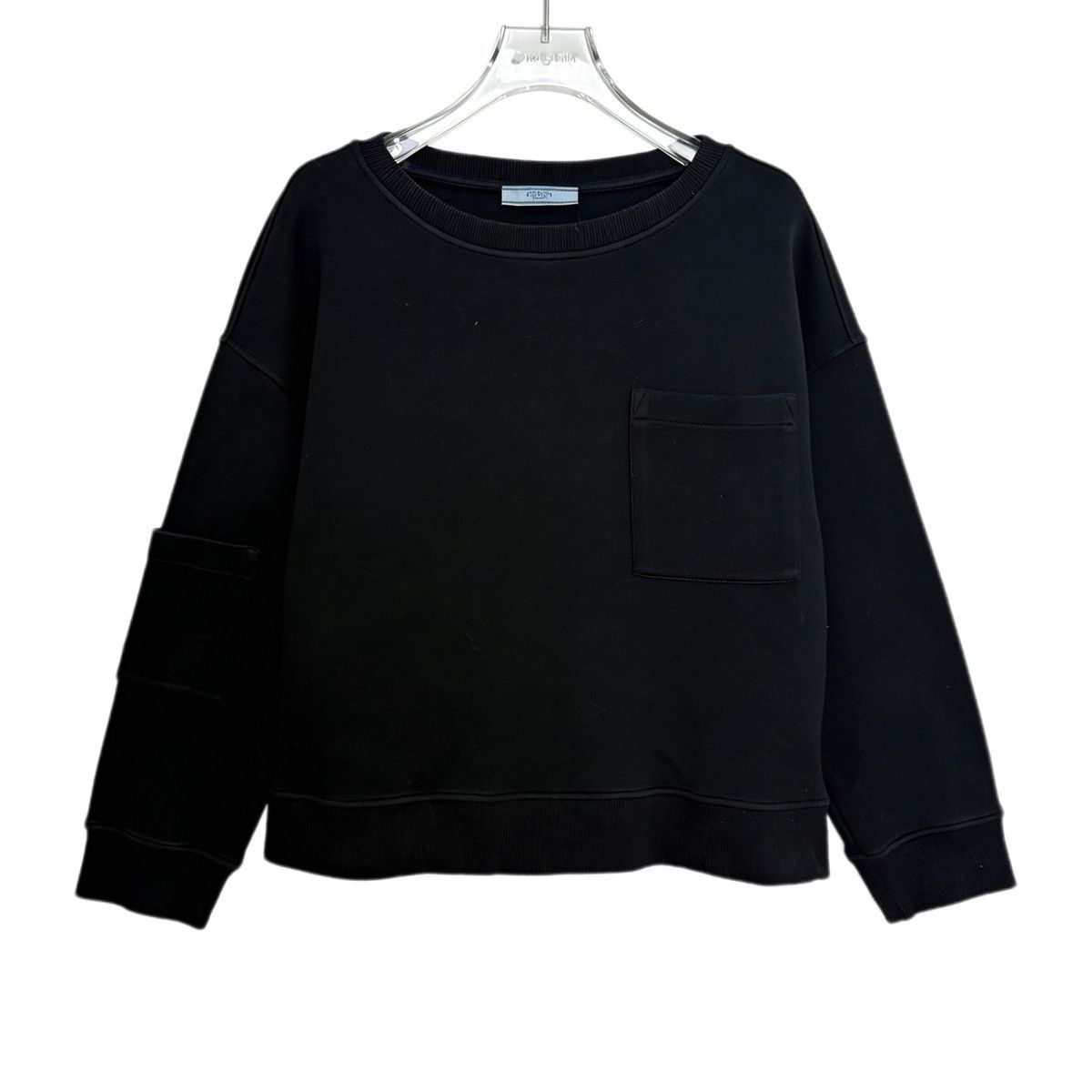 Prada Prada Black Cotton Stylish Pocket Cropped Sweatshirt K26WX Size XS / US 0-2 / IT 36-38 - 1 Thumbnail