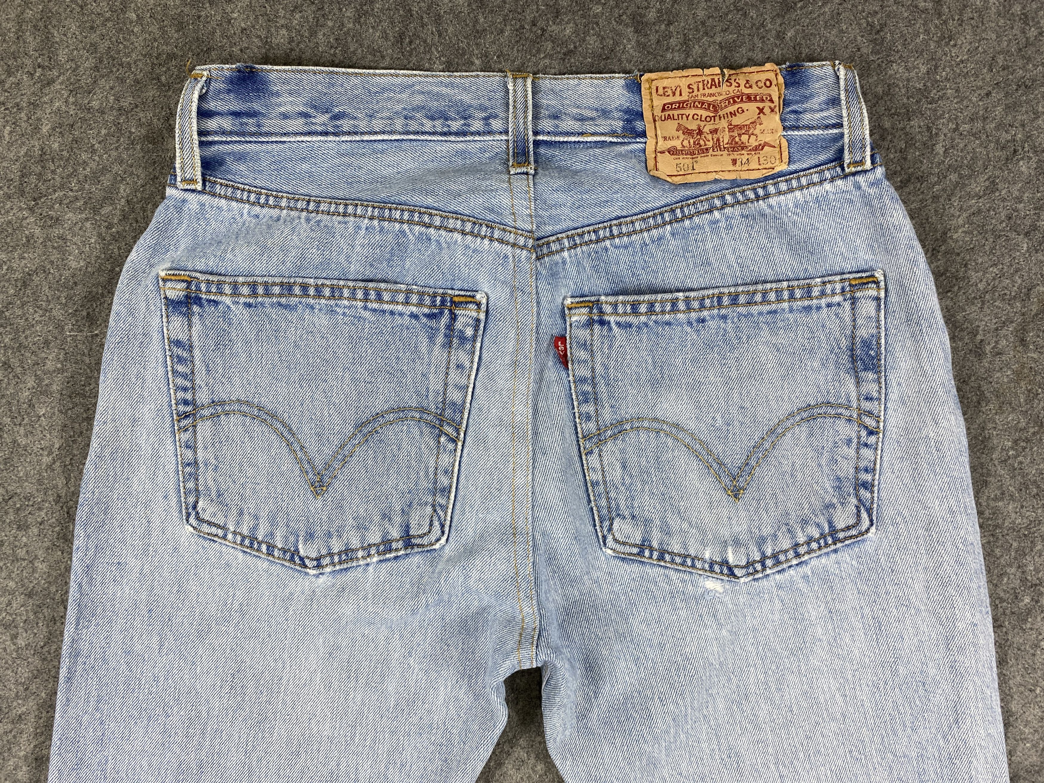 Japanese Brand Light Blue Wash Vintage Levi's 501 Jeans 29x25 Denim -JN2242 Size US 29 - 4 Thumbnail