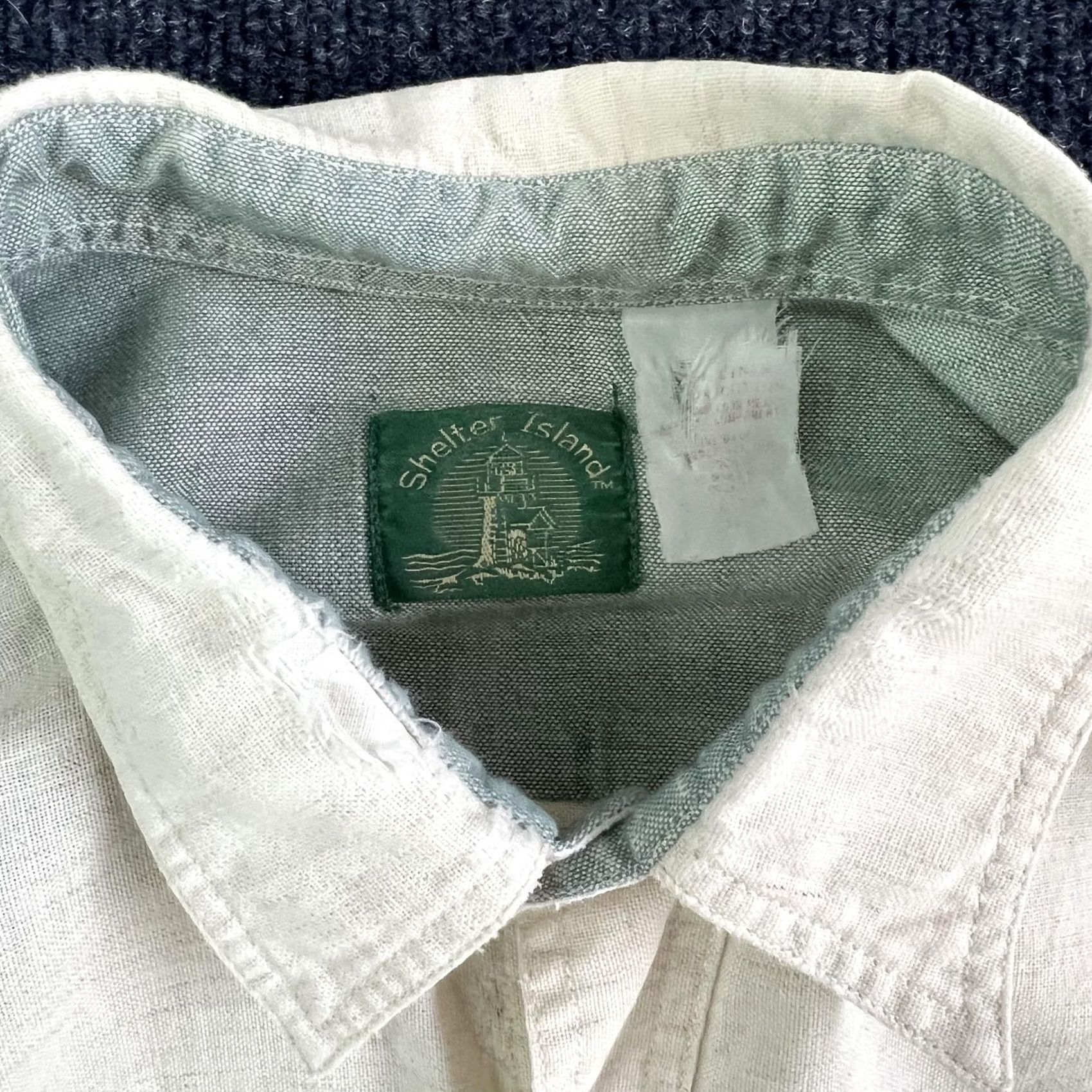 Vintage VINTAGE Shelter Island Shirt Mens Large White Solid Short Sleeve Button Up Size US L / EU 52-54 / 3 - 2 Thumbnail