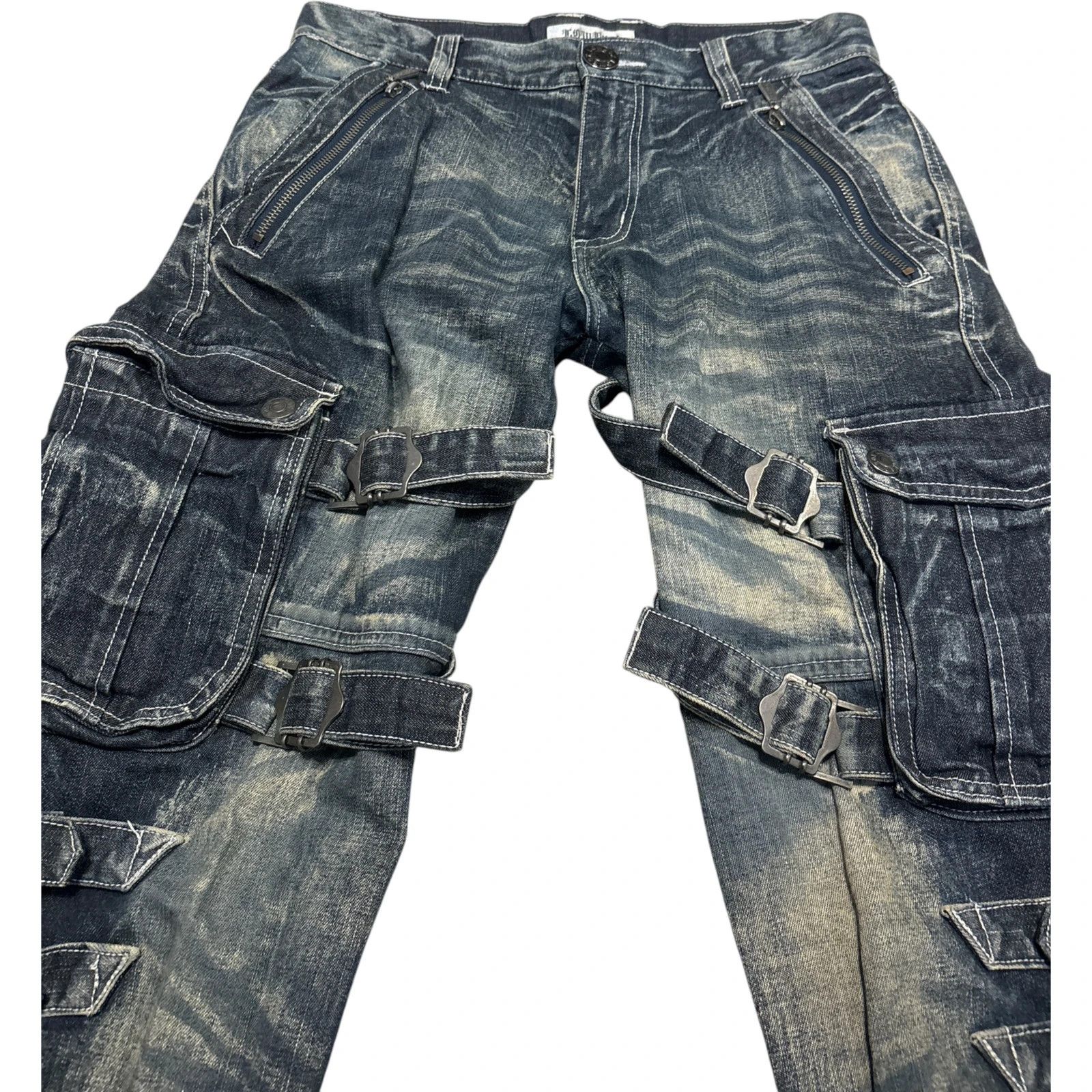 LOWBOX Lowbox blue utility cargo bondage denim jeans Size US 30 / EU 46 - 6 Thumbnail