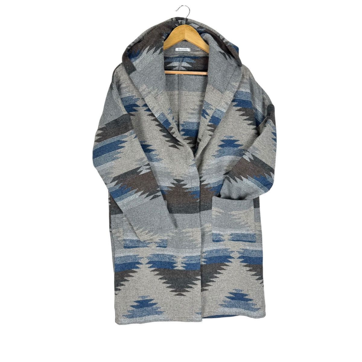 Native ☀️RADRISTA NAVAJO AZTEC HOODIE LONG JACKET LIKE PENDLETON Size M / US 6-8 / IT 42-44 - 2 Thumbnail