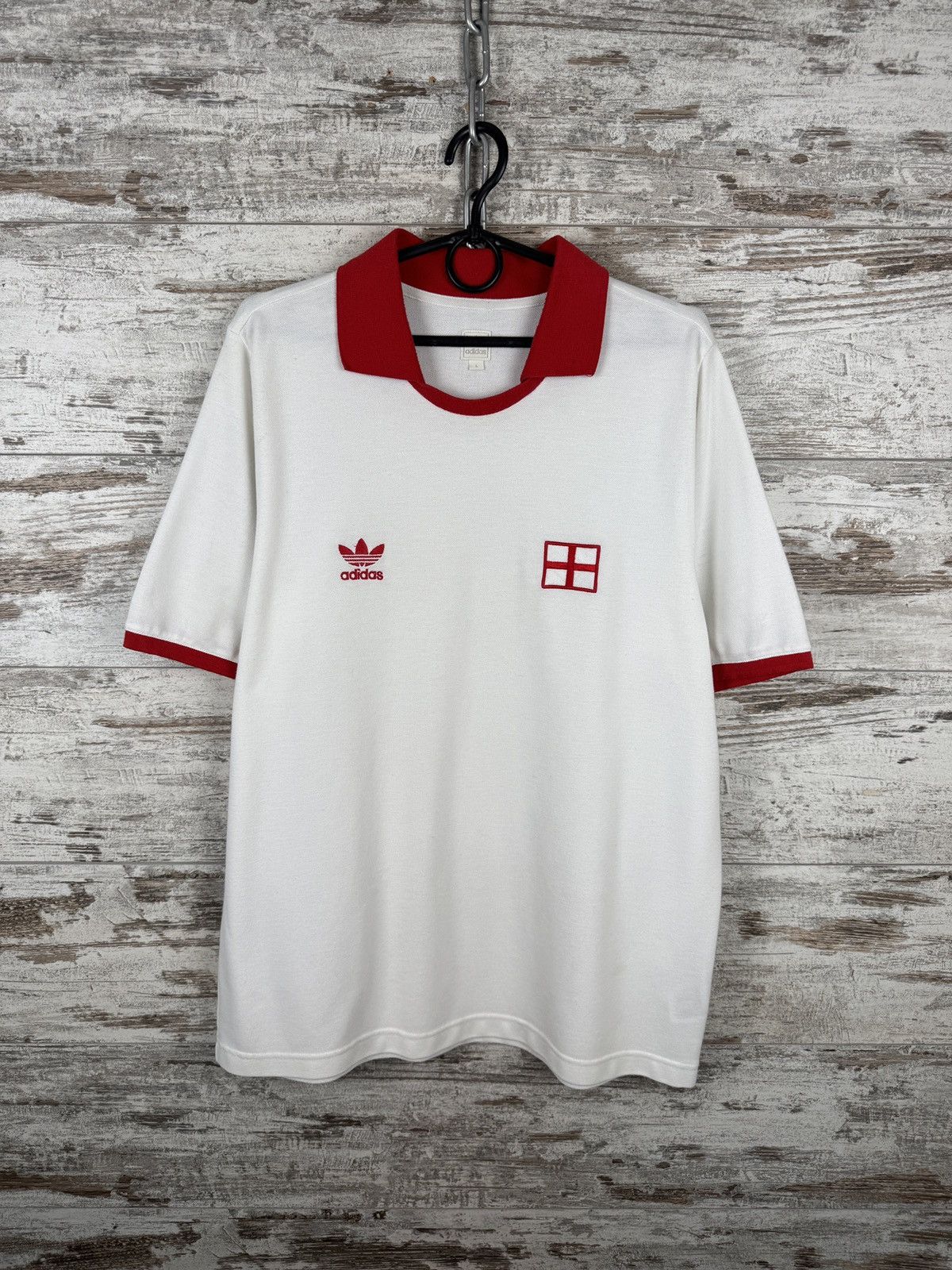 Adidas × Vintage Mens Vintage Adidas England T-shirt polos soccer jersey y2k Size US L / EU 52-54 / 3 - 1 Thumbnail