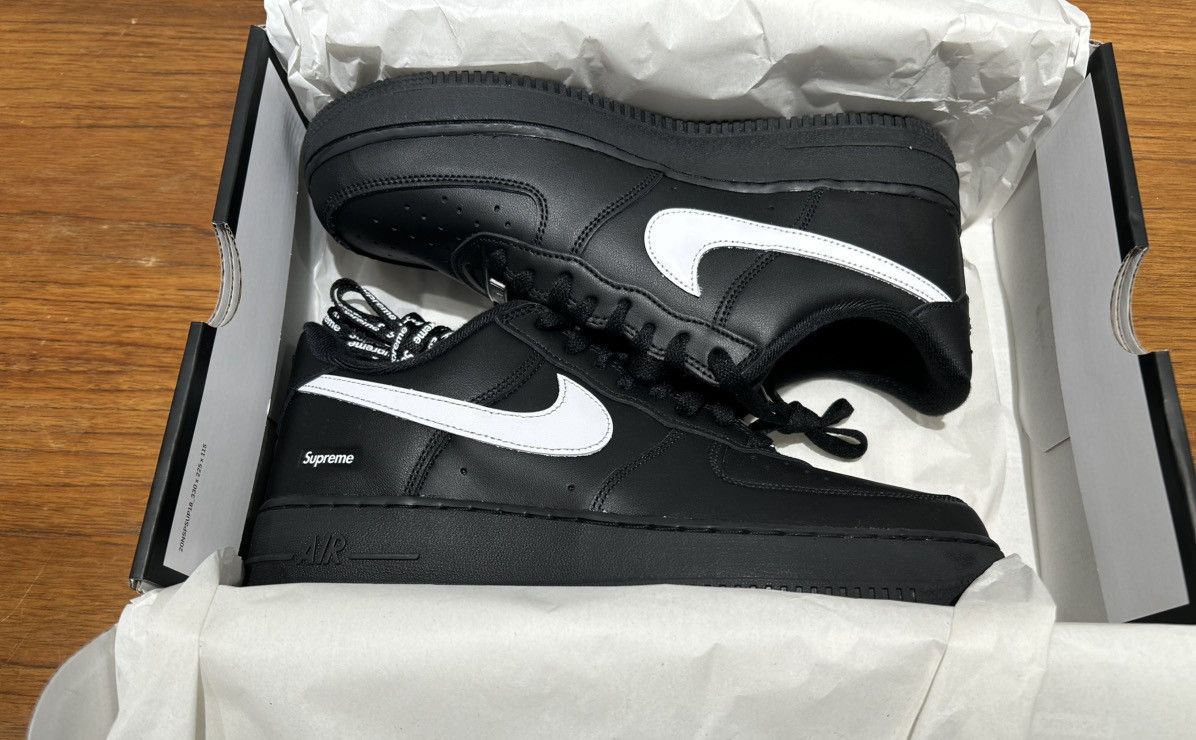 Nike × Supreme Supreme x Nike Air Force 1 Low black White CU9225-102 size 9 Size US 9 / EU 42 - 3 Thumbnail
