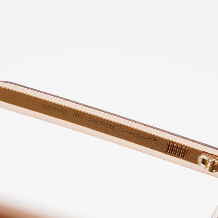 Gucci Gucci GG0565S 004 Sunglasses Shiny Pink Cat Eye Frame, Brown Size ONE SIZE - 6 Thumbnail