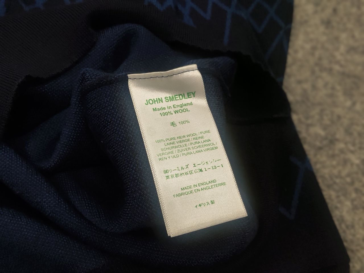 John Smedley John Smedley design blue wool sweater with geometric pattern Size US M / EU 48-50 / 2 - 11 Thumbnail