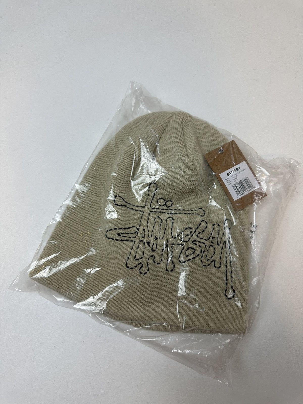 Stussy Stussy Sand Basic Logo Stitch Beanie Skull cap | Grailed