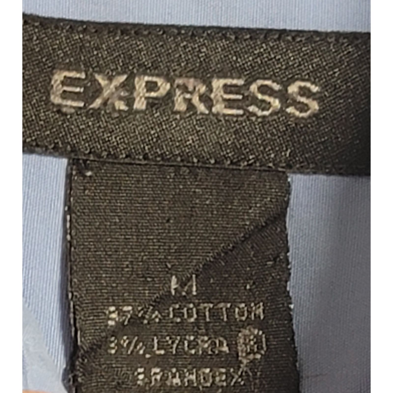 Express Express Blue Long Sleeves Pointed Collar Button Shirt Medium Size US M / EU 48-50 / 2 - 4 Thumbnail