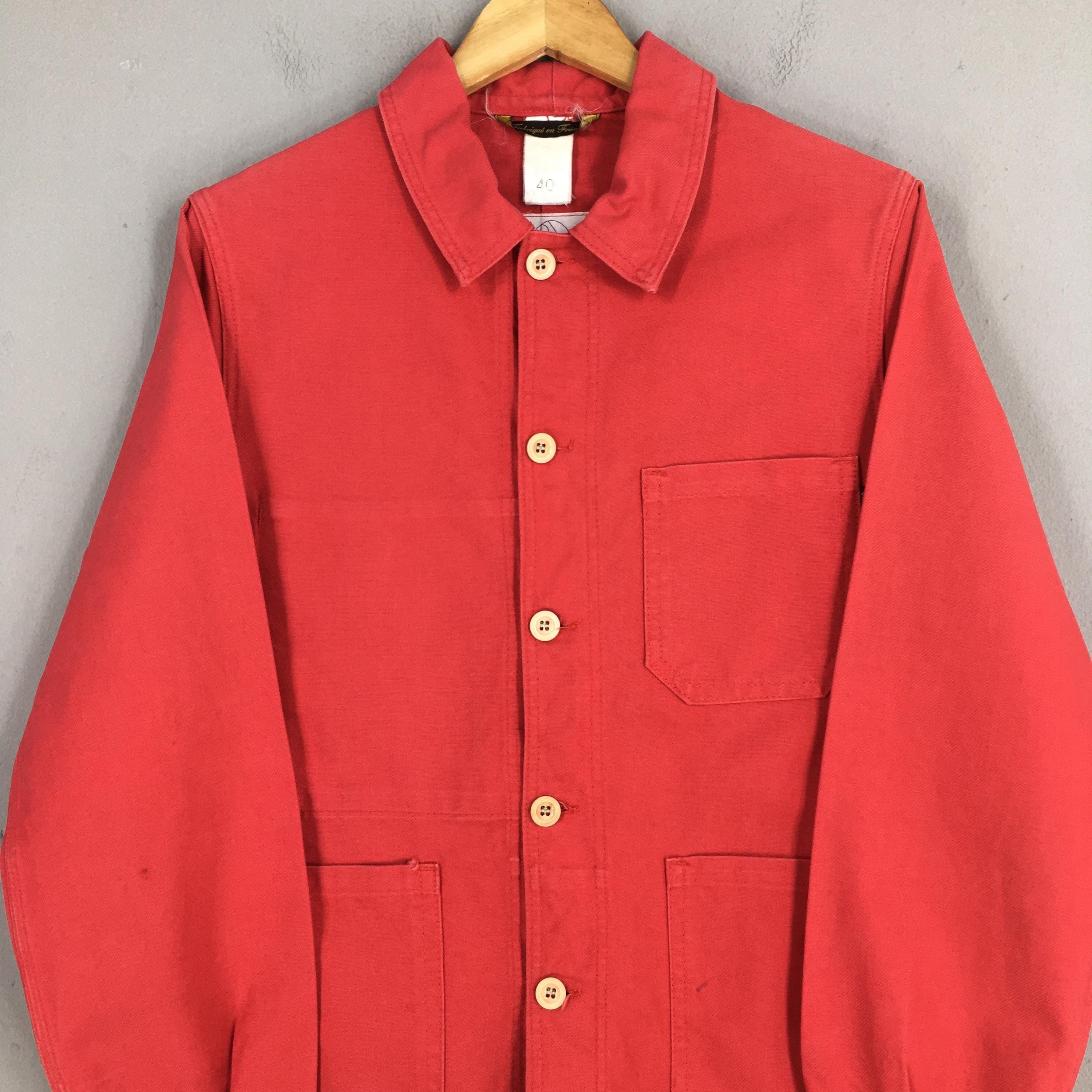 United Arrows 90s United Arrows Chore Frenchwork Button Red Jacket M Size US M / EU 48-50 / 2 - 2 Thumbnail