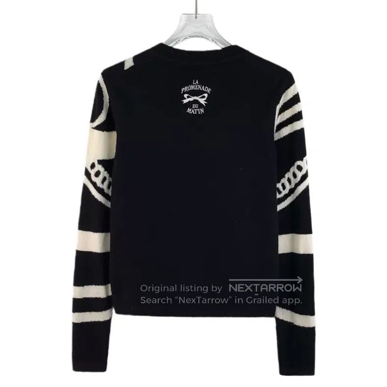 Hermes Hermes Black goat cashmere ribbed round neck long sleeve k Size XXS / US 00 / IT 34 - 2 Thumbnail