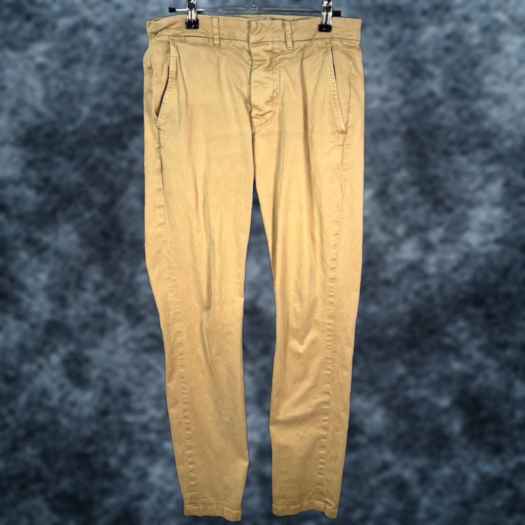 Vintage Octobre Editions Mens Size 29 Beige Chino Pants Cotton Slim Fit Size US 29 - 1 Thumbnail