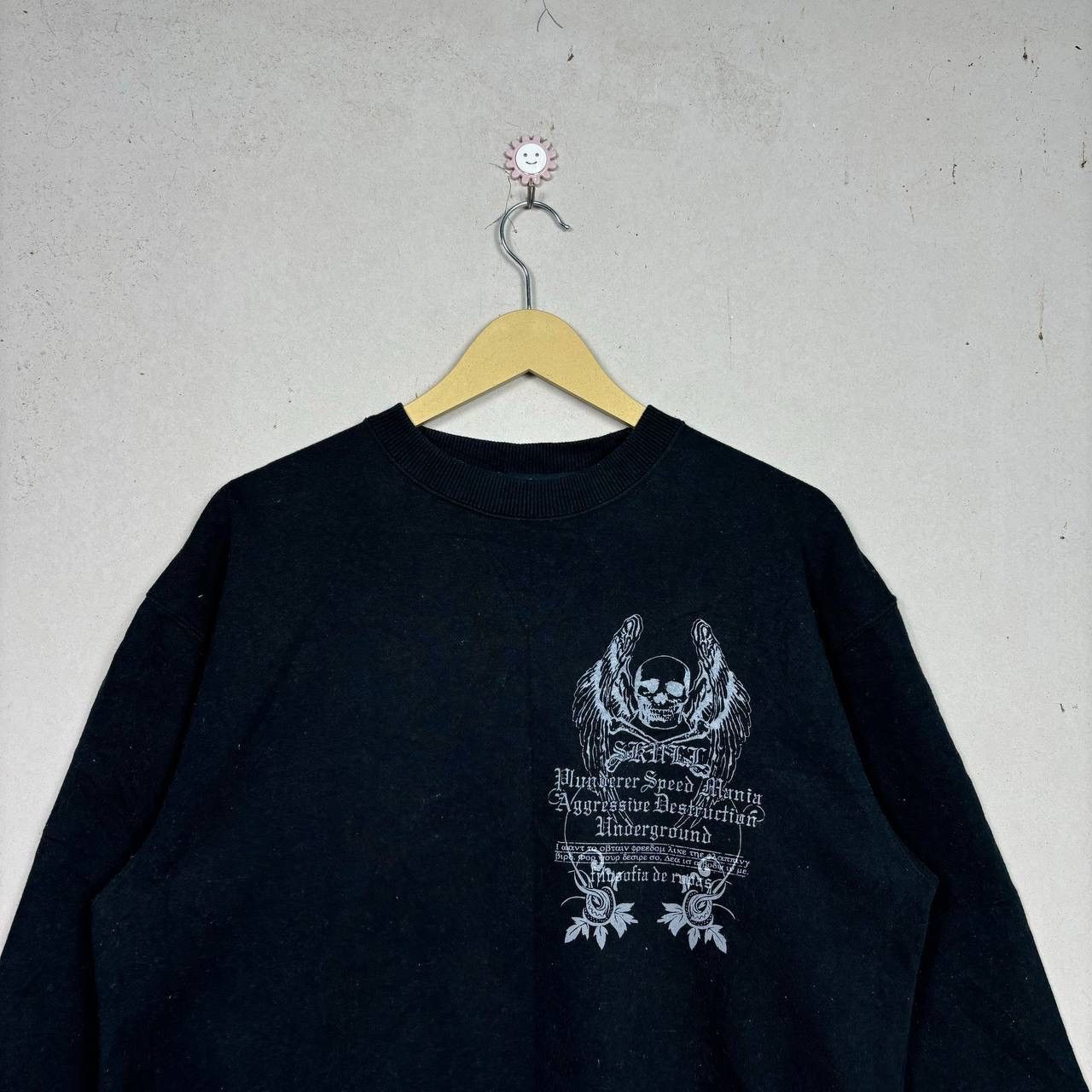 Japanese Brand Zeky Skull Wings Sweatshirt Y2K Japanese Streetwear Size L Size US L / EU 52-54 / 3 - 4 Thumbnail