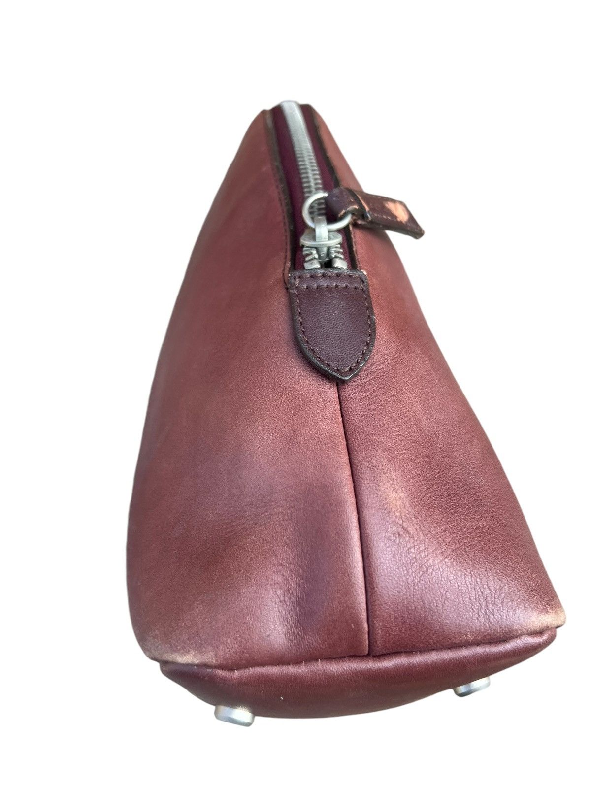 agnes b. Vintage Agnes B. Voyage Distress Fade Patina Leather Bag Size ONE SIZE - 14 Thumbnail