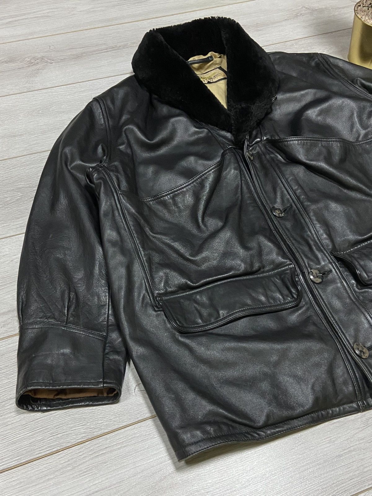 Chevignon Chevignon vintage fur leather worn jacket fly Size US XL / EU 56 / 4 - 13 Thumbnail