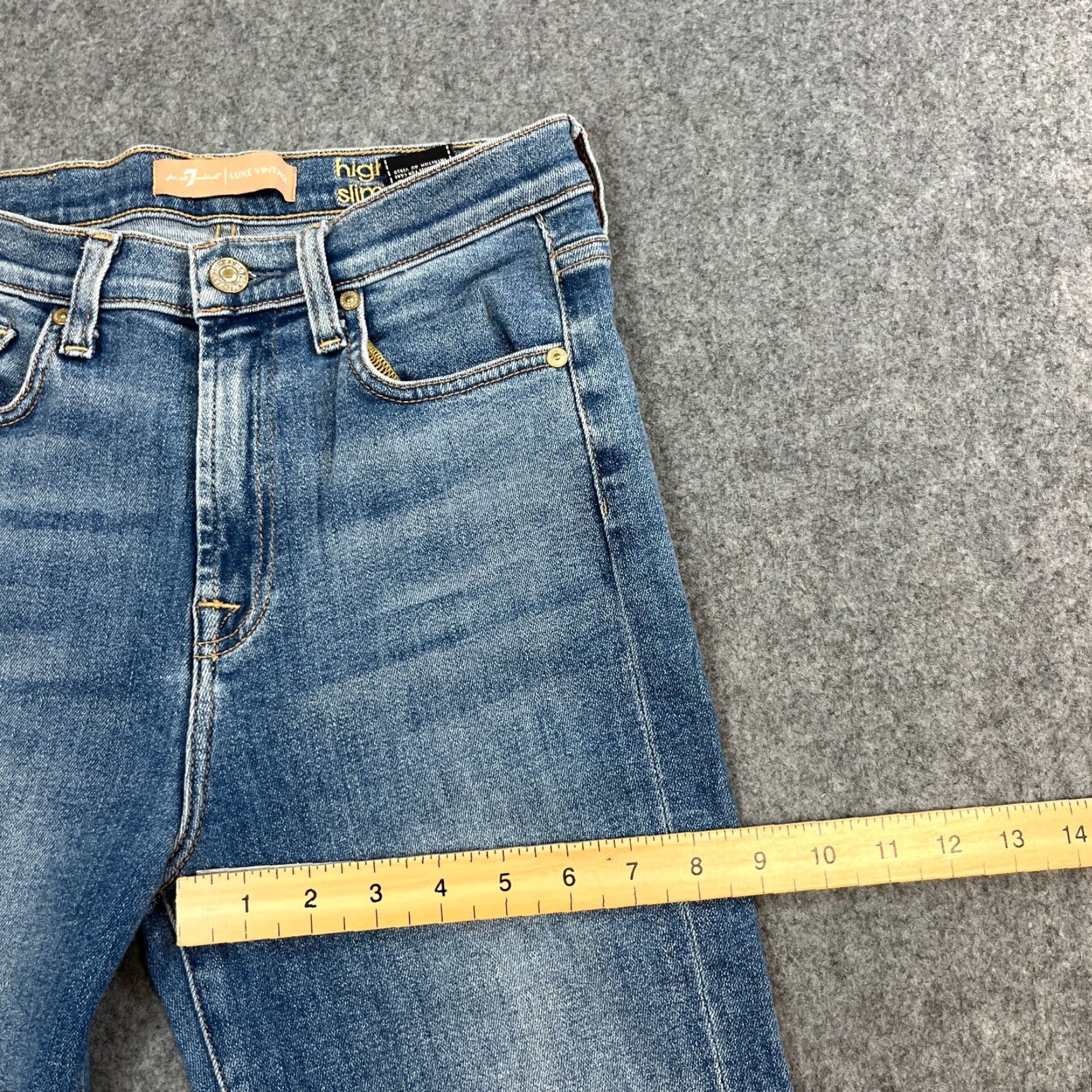 7 For All Mankind 7 For All Mankind Womens Jeans Bootcut Slim High Waist 8 Blue Denim 27 28in Inside Leg 28in 5-Pocket Styling Girls Womens Size 30" / US 8 / IT 44 - 5 Thumbnail