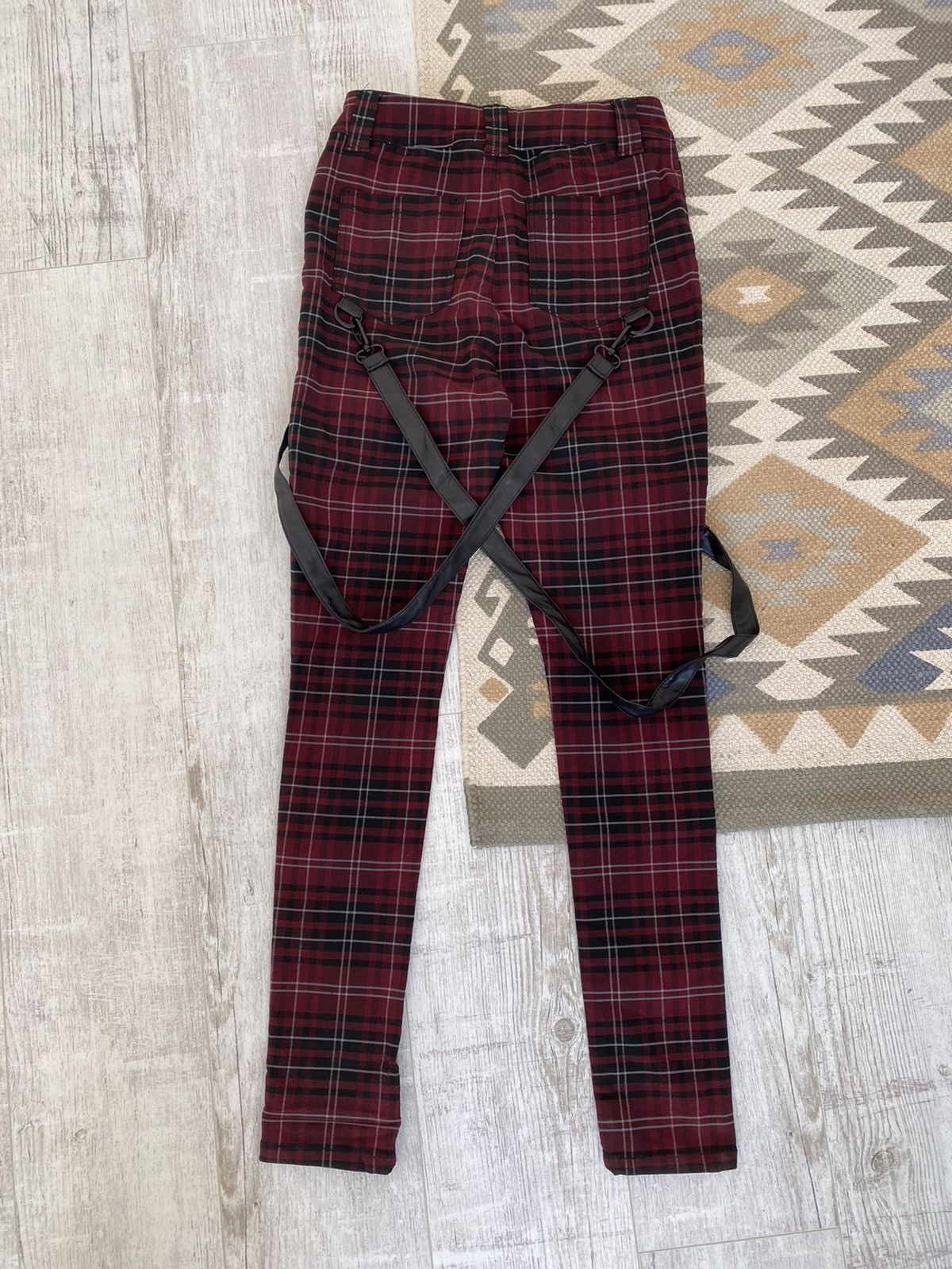 Killstar Killstar Womens Slim Emo Striped Check Pants Trousers Size 28" / US 6 / IT 42 - 6 Thumbnail