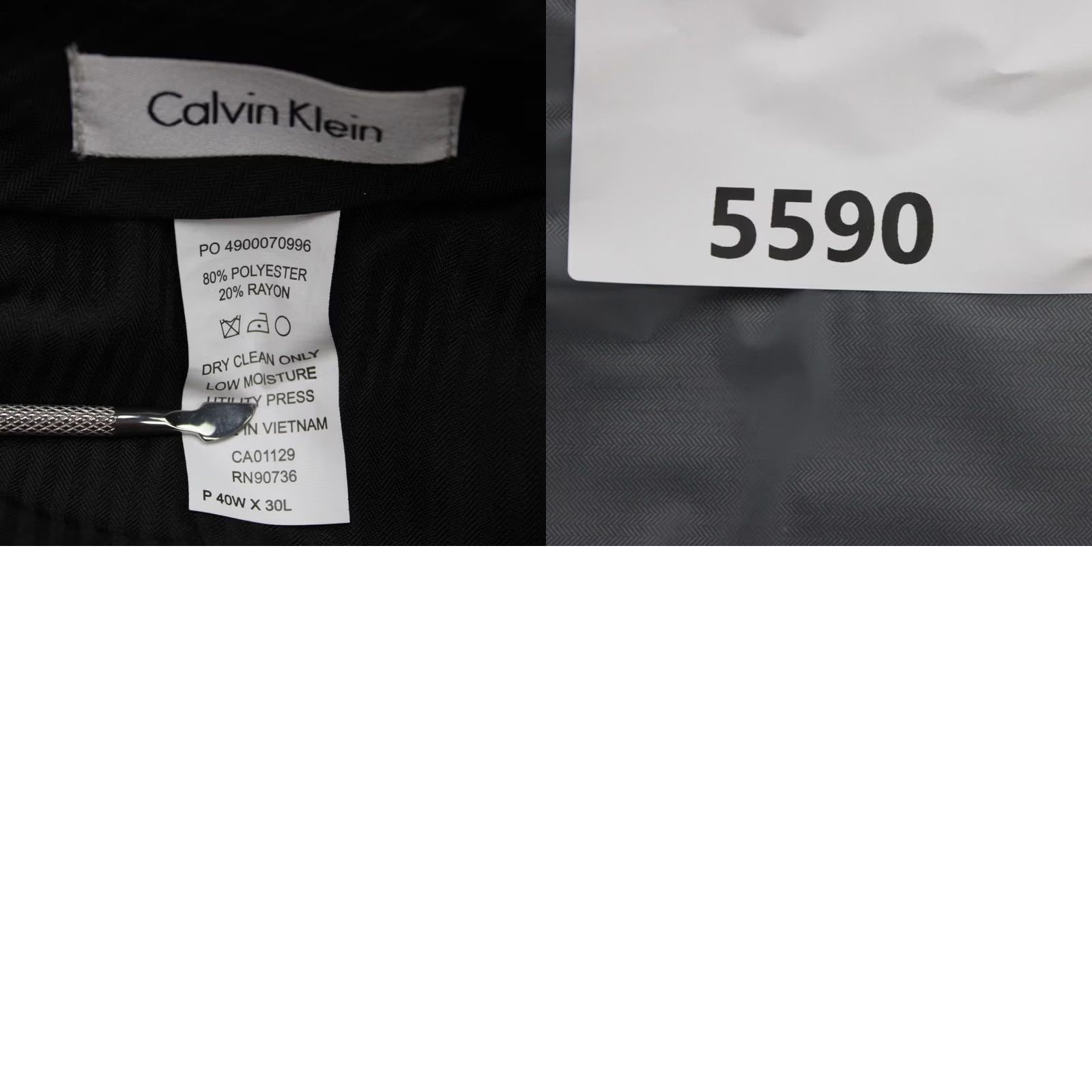 Calvin Klein Calvin Klein Dress Pants Mens 40x30 Gray Flat Front Slim Polyester Rayon City Preppy NWT Size US 40 / EU 56 - 9 Thumbnail