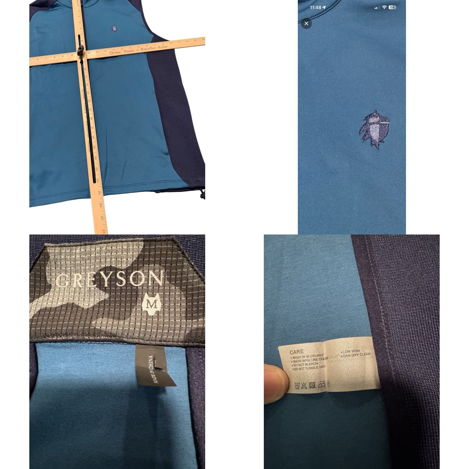 Vintage Greyson Golf Sequoia Lux Full Zip Performance Vest Wool Blend Blue Men’s M Logo Shirt Size US M / EU 48-50 / 2 - 10 Thumbnail