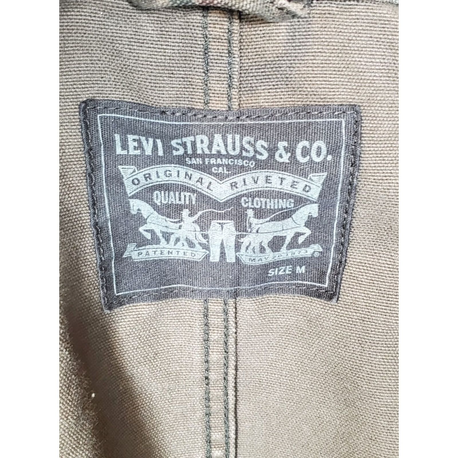 Levi's VINTAGE Levi's Khaki Olive Camo Military Jean Lightweight Jacket Men's M Jacket Size US 31 - 5 Thumbnail