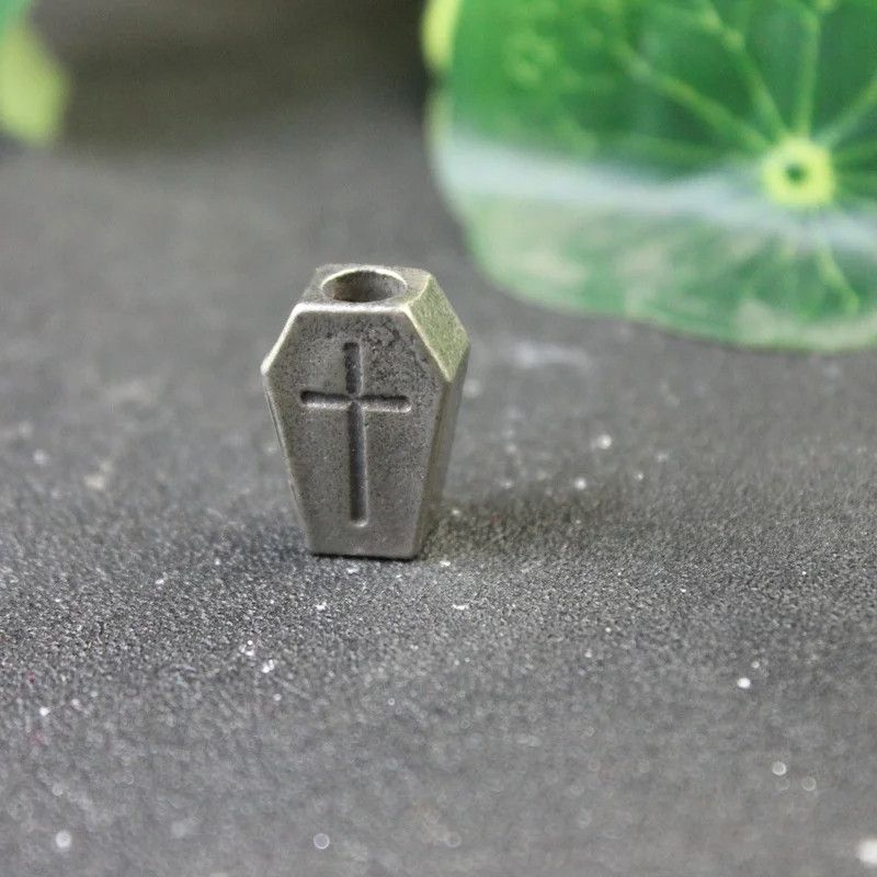 Handmade 2Pcs Cross Tombstone Knife Beads Paracord Bead Zipper Size ONE SIZE - 5 Thumbnail