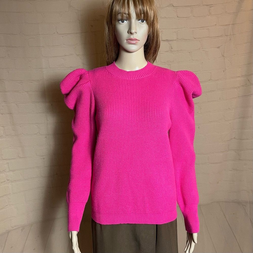 Other NWT New Cliche Puff Sleeve Hot Pink Sweater Size M Size M / US 6-8 / IT 42-44 - 1 Thumbnail