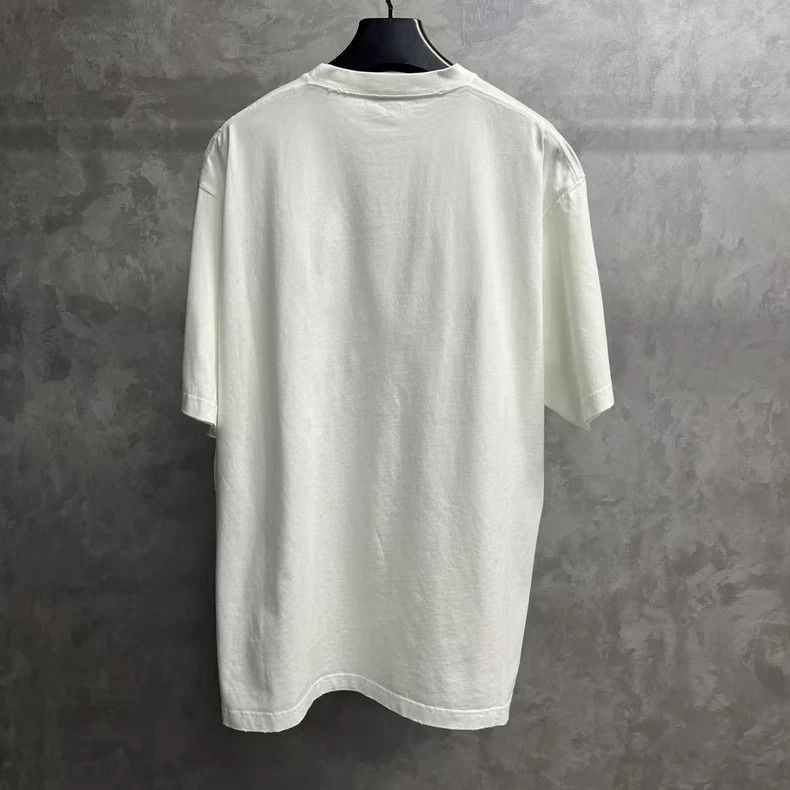 Balenciaga Balenciaga White Hole Logo Round Neck TShirt-2505 Size US S / EU 44-46 / 1 - 4 Thumbnail